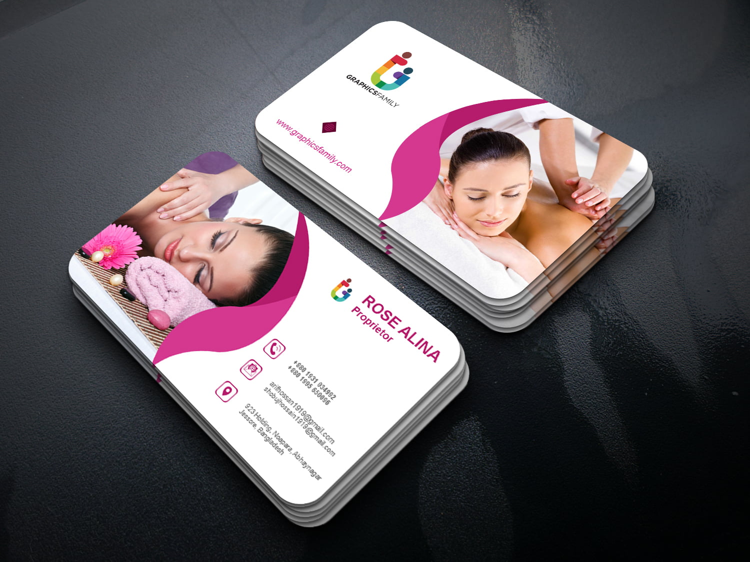 Beauty and Spa Business Card Design GraphicsFamily