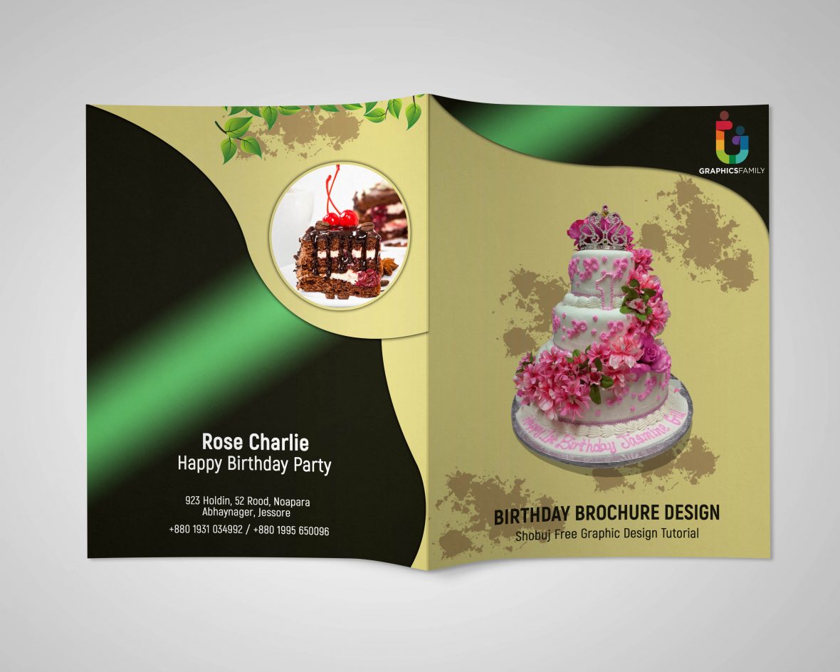 Birthday Event Bi Fold PSD Brochure Design