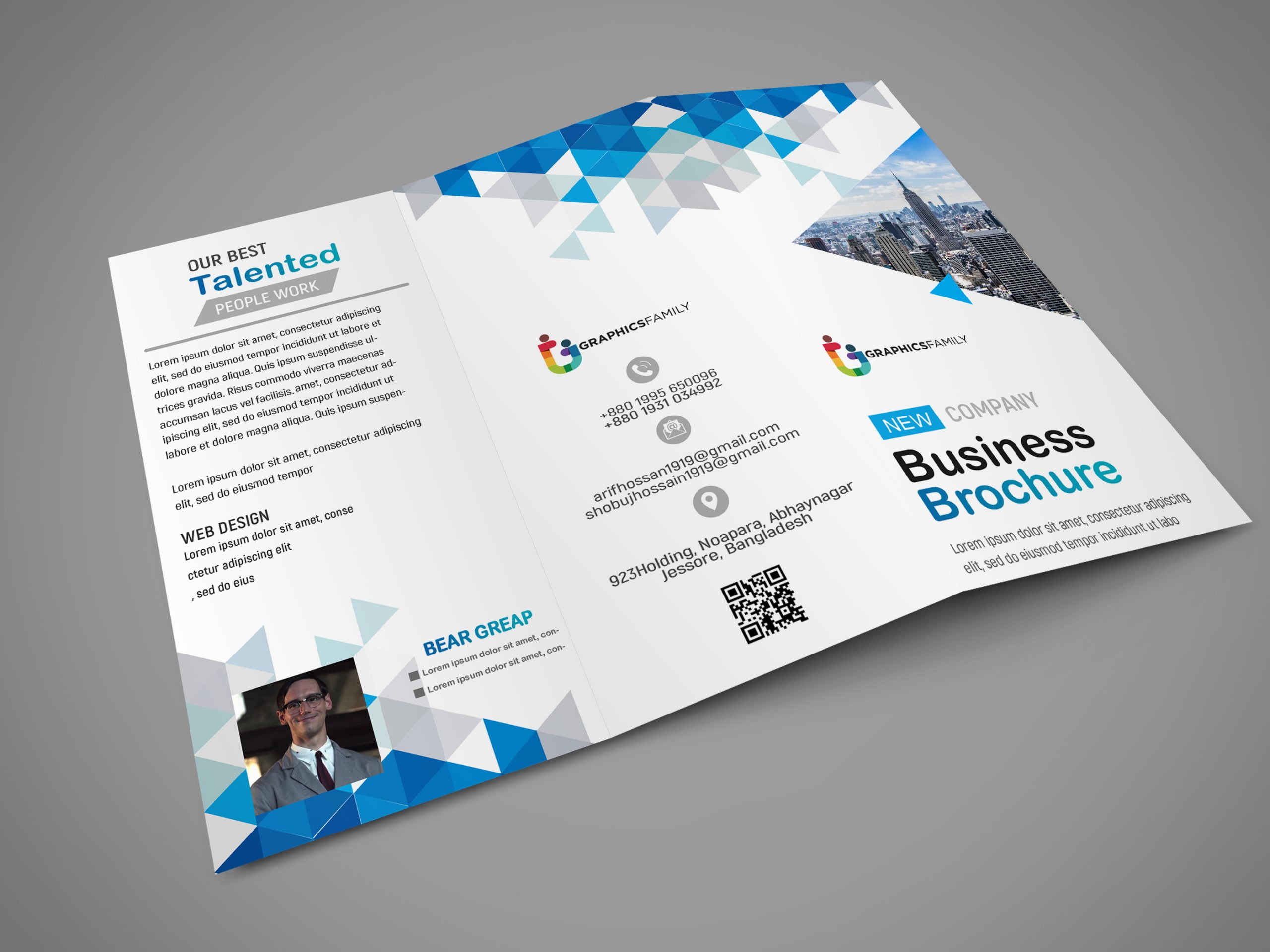 Free Corporate Business Brochure Tri Fold Design GraphicsFamily