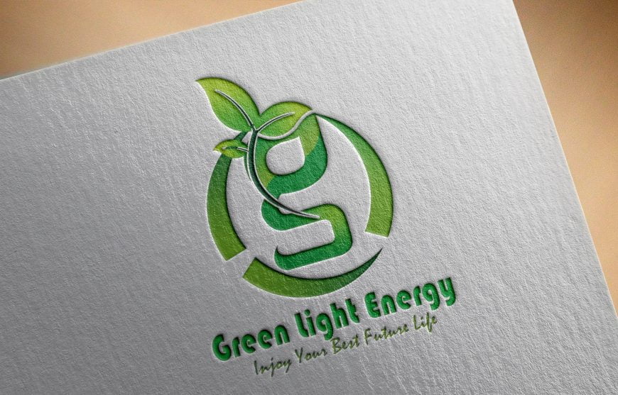 Eco Green Light Energy Logo Design GraphicsFamily
