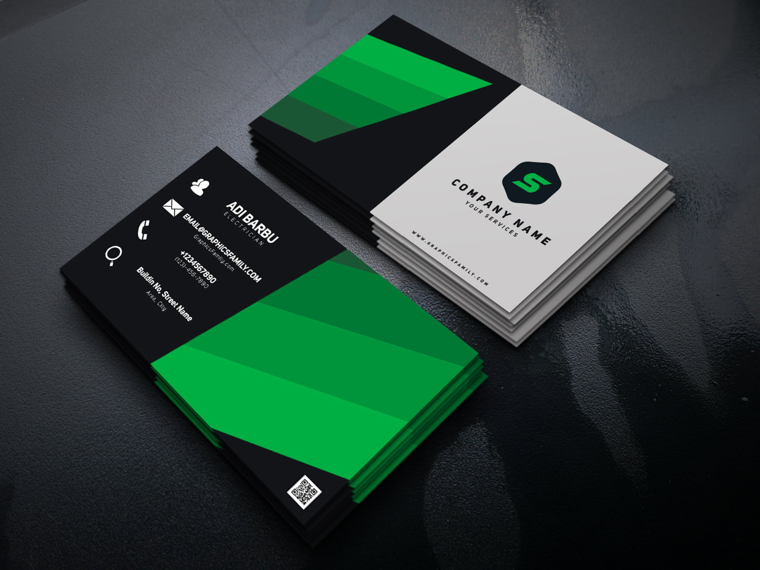 Electrician PSD Business Card Template – GraphicsFamily Inside Christian Business Cards Templates Free