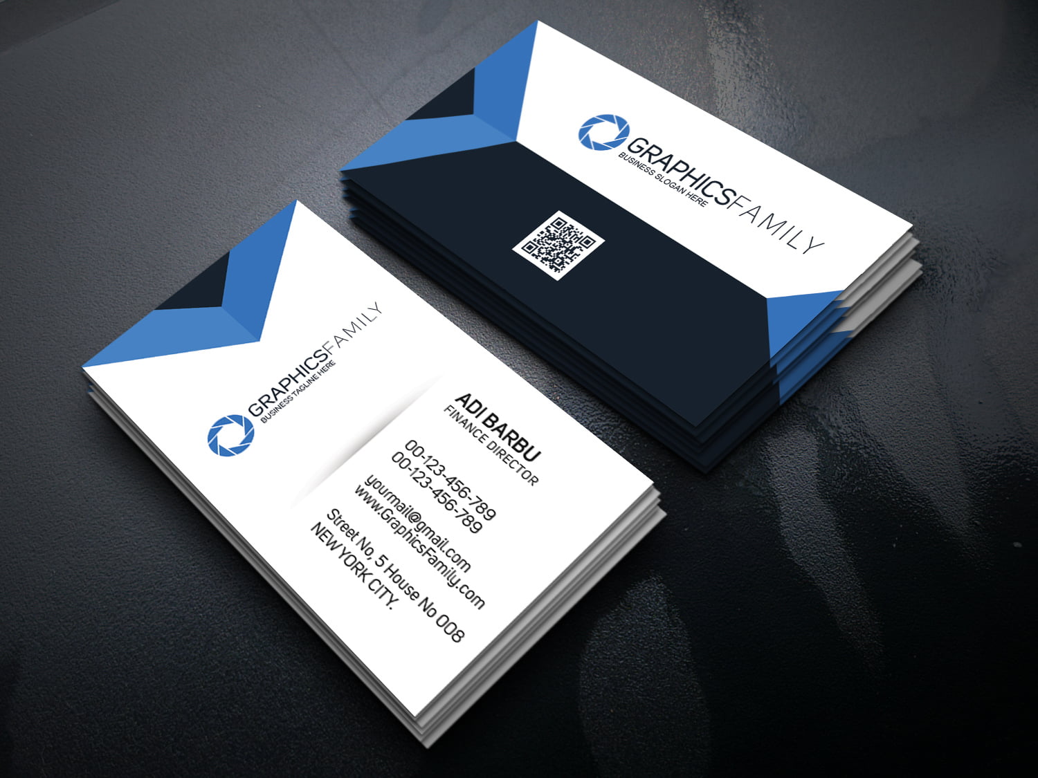 Finance Director PSD Business Card Template GraphicsFamily