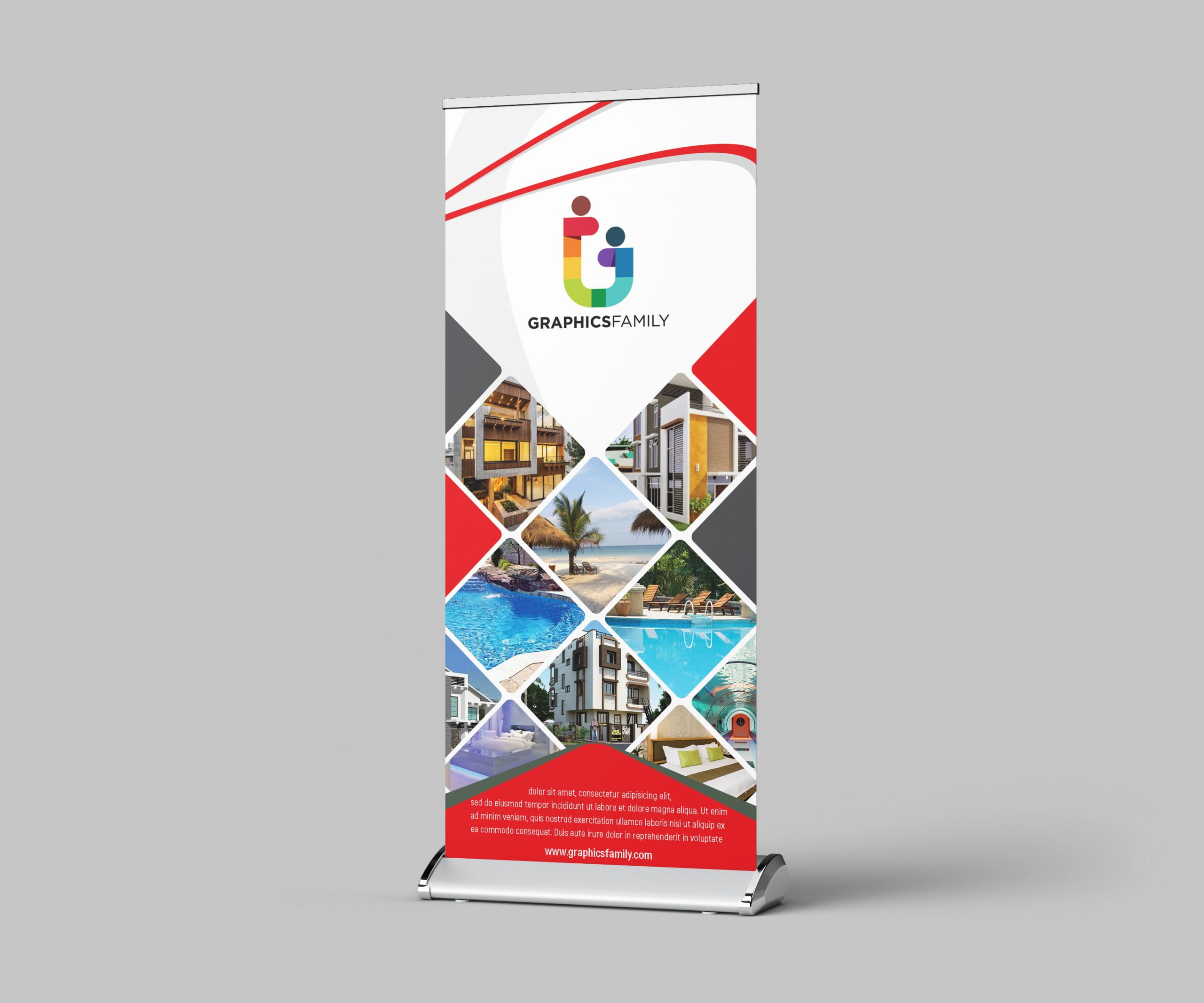 .PSD Corporate Roll Up Banner Design GraphicsFamily