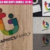 Free Logo MockUps Bundle 10 in 1