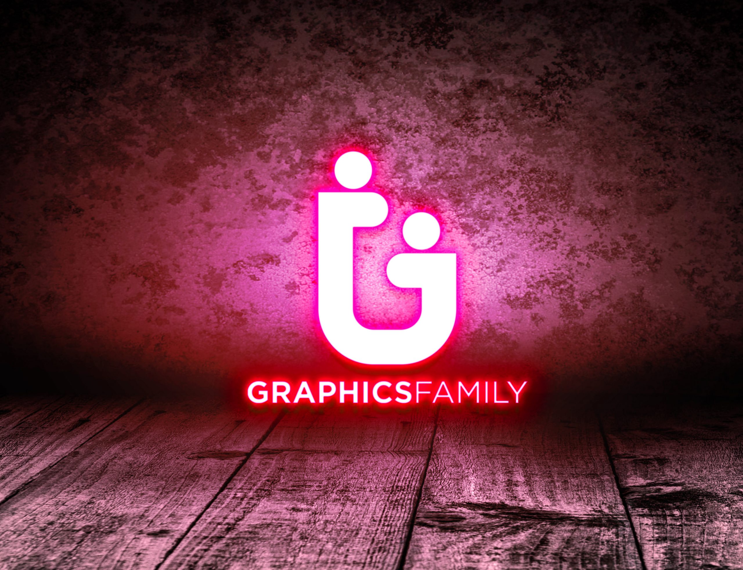 Download Free PSD Neon Lights Logo MockUp - GraphicsFamily