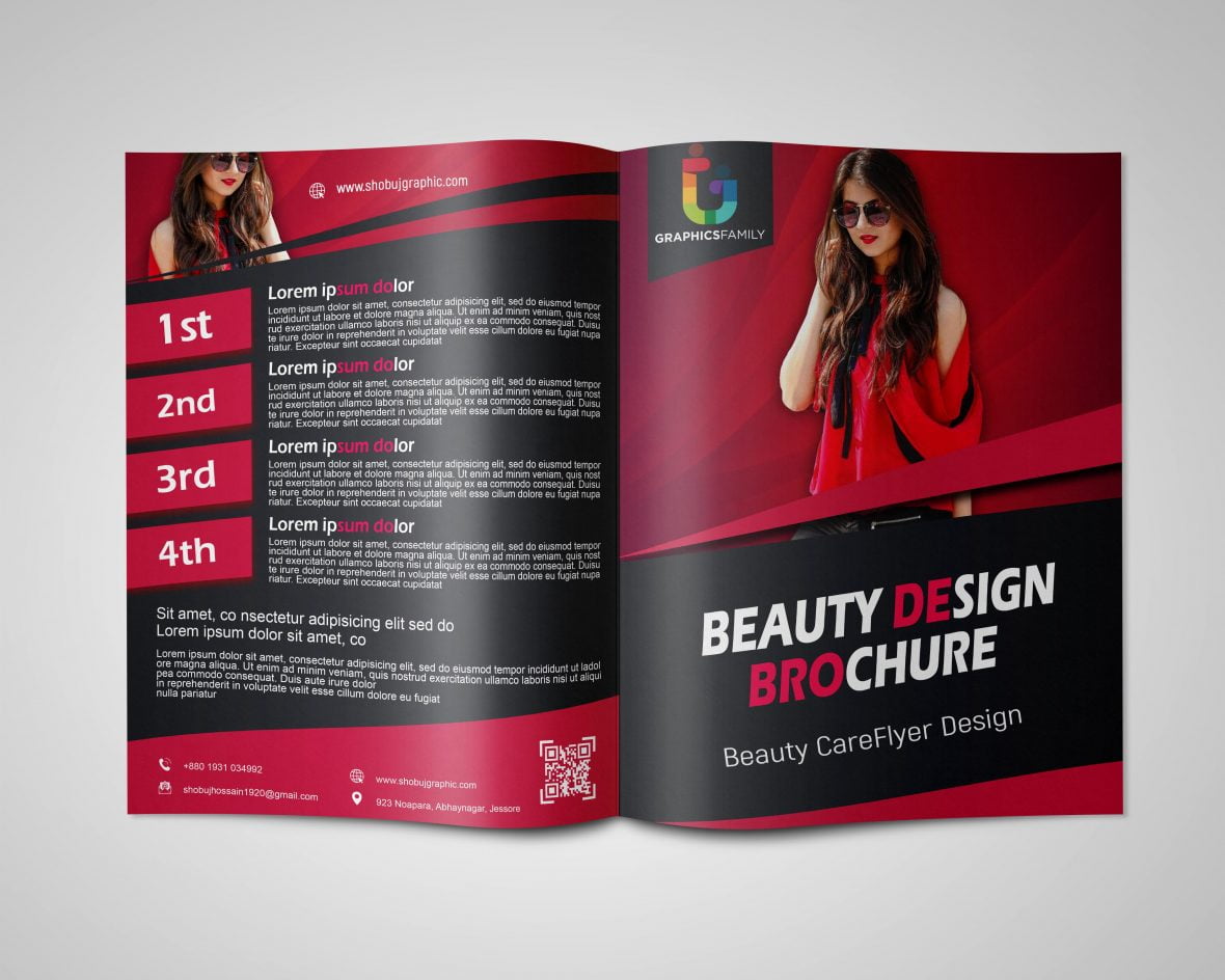 Free Skincare and Beauty Clinic Bi Fold PSD Brochure Design