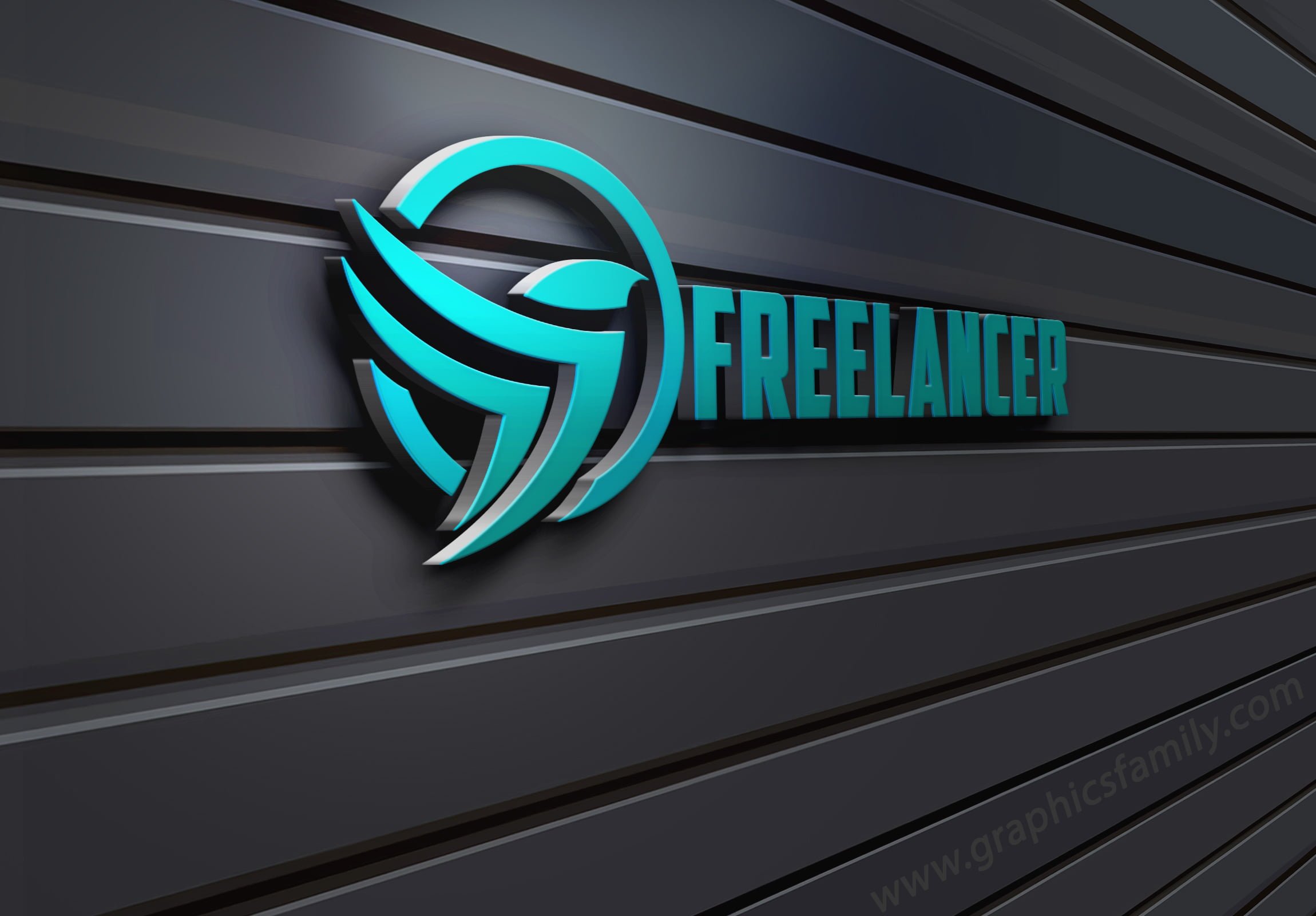Download 3d Wall Logo Mock Up Graphicsfamily
