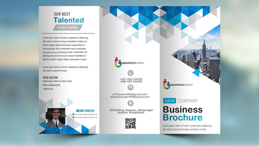 Free Corporate Business Brochure -Tri Fold Design – GraphicsFamily