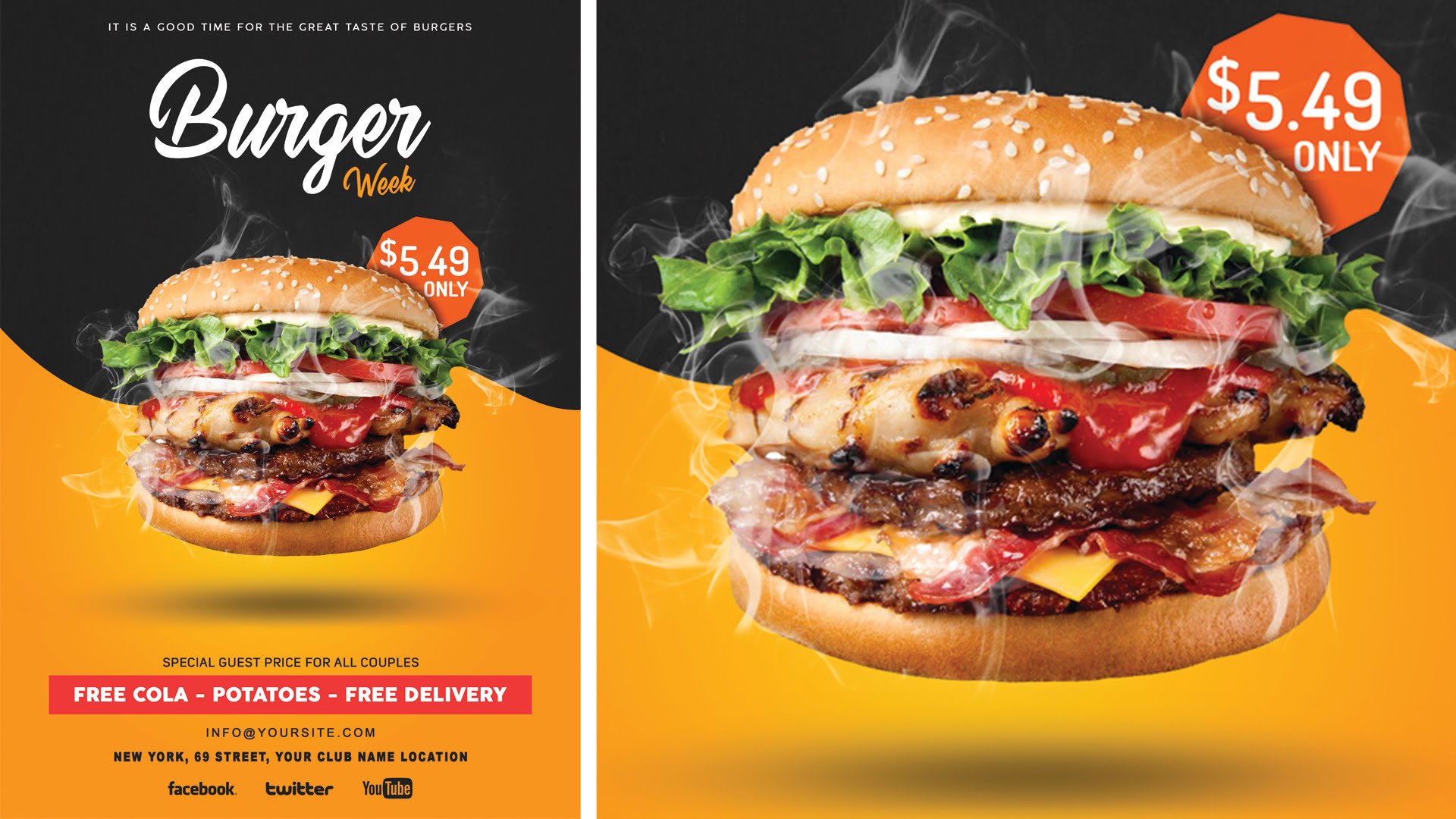 High-Quality Burger Flyer Design