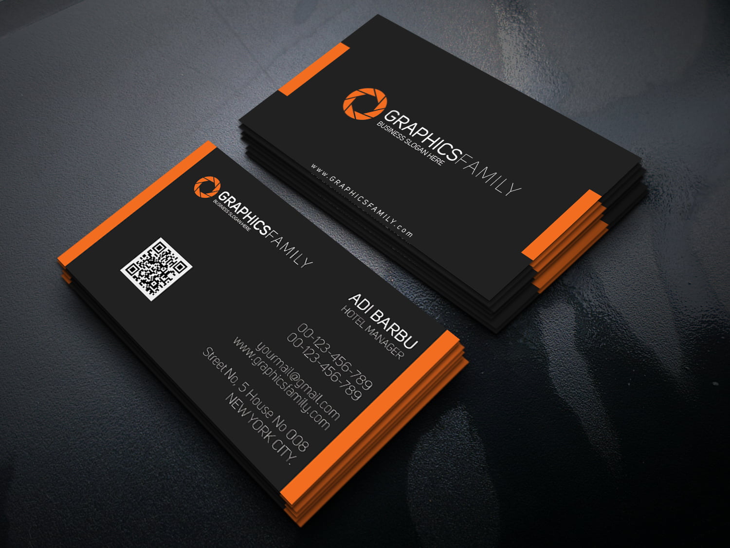 Hotel Manager PSD Business Card Template GraphicsFamily