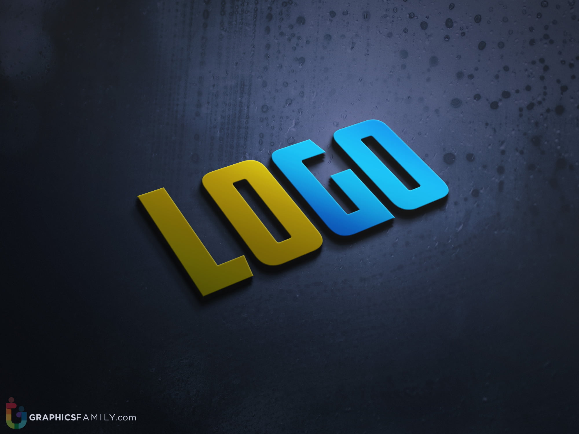 3d logo mockup psd template