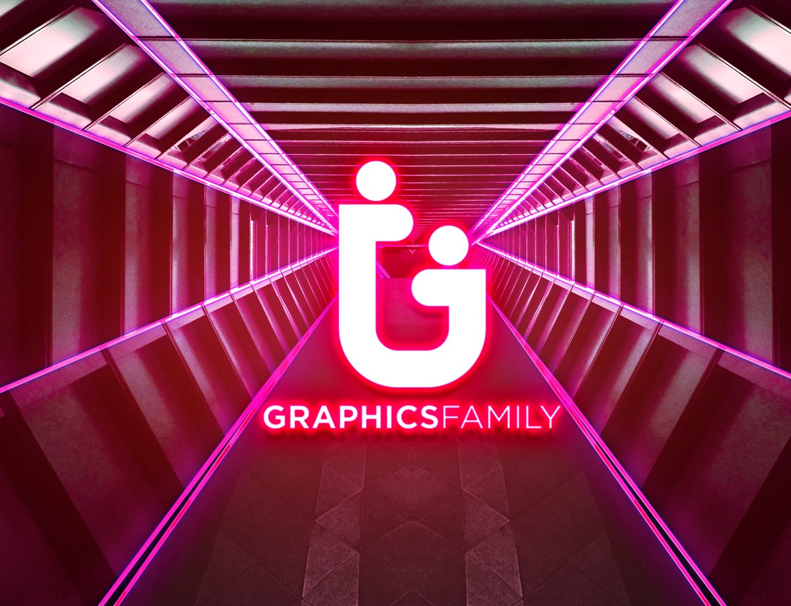 Download Free PSD Neon Lights Logo MockUp - GraphicsFamily