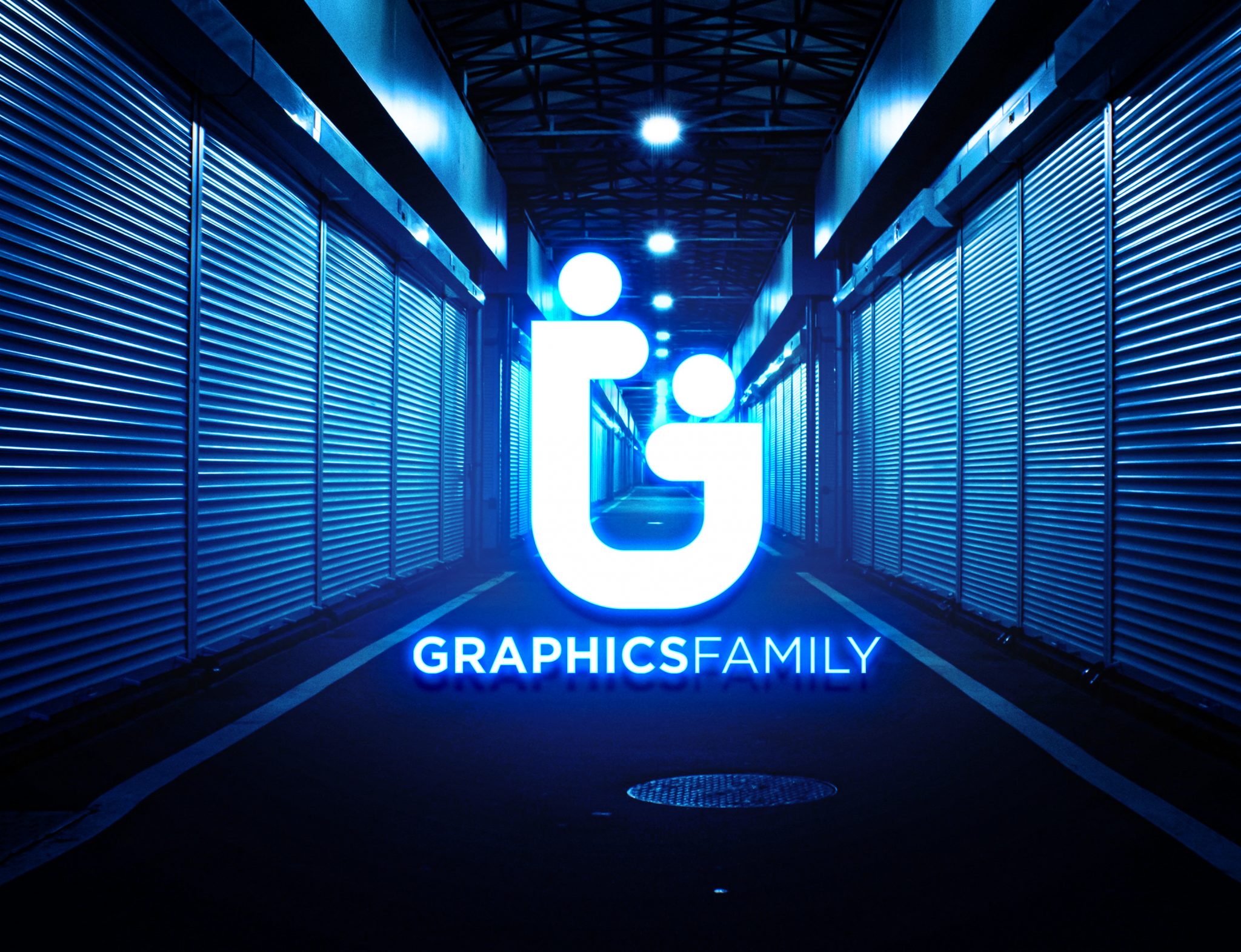 Free PSD Neon Lights Logo MockUp – GraphicsFamily