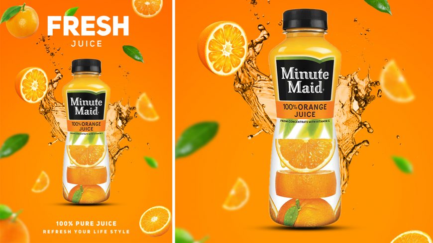 Orange Juice Advertising Poster Design