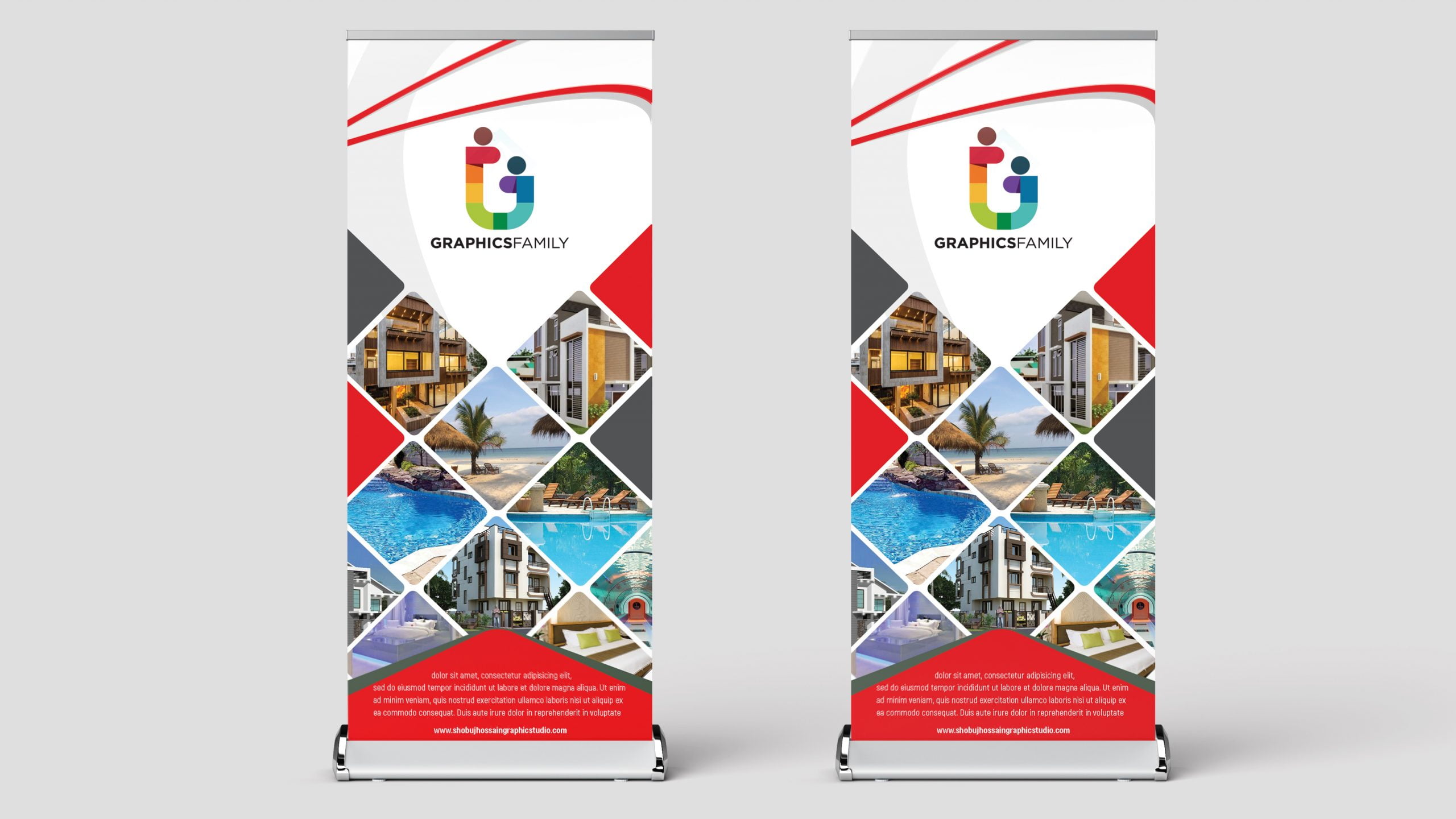 .PSD Corporate Roll Up Banner Design GraphicsFamily