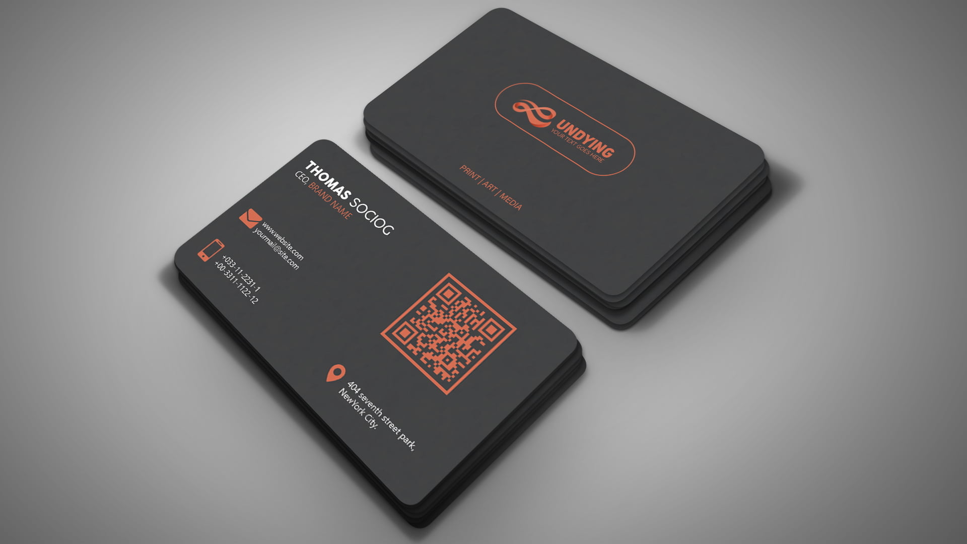 Print Media CEO Business Card .PSD Design 