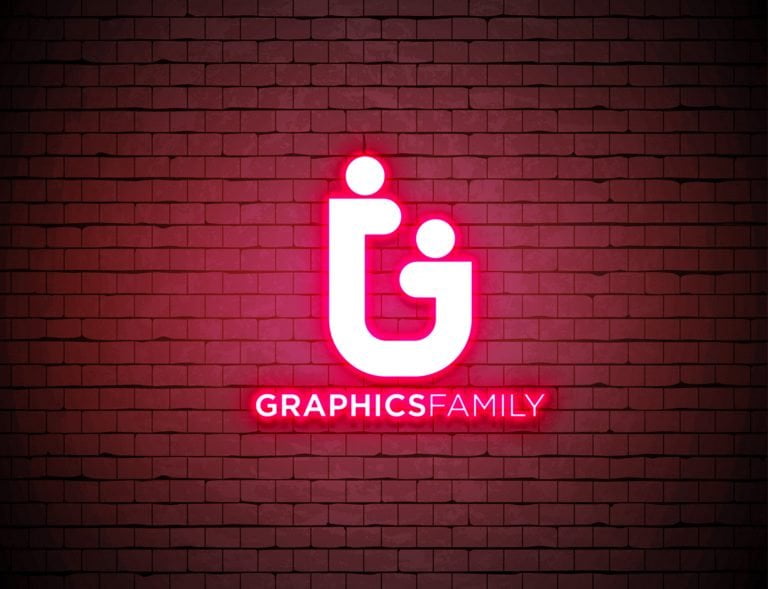 Download Free PSD Neon Lights Logo MockUp - GraphicsFamily