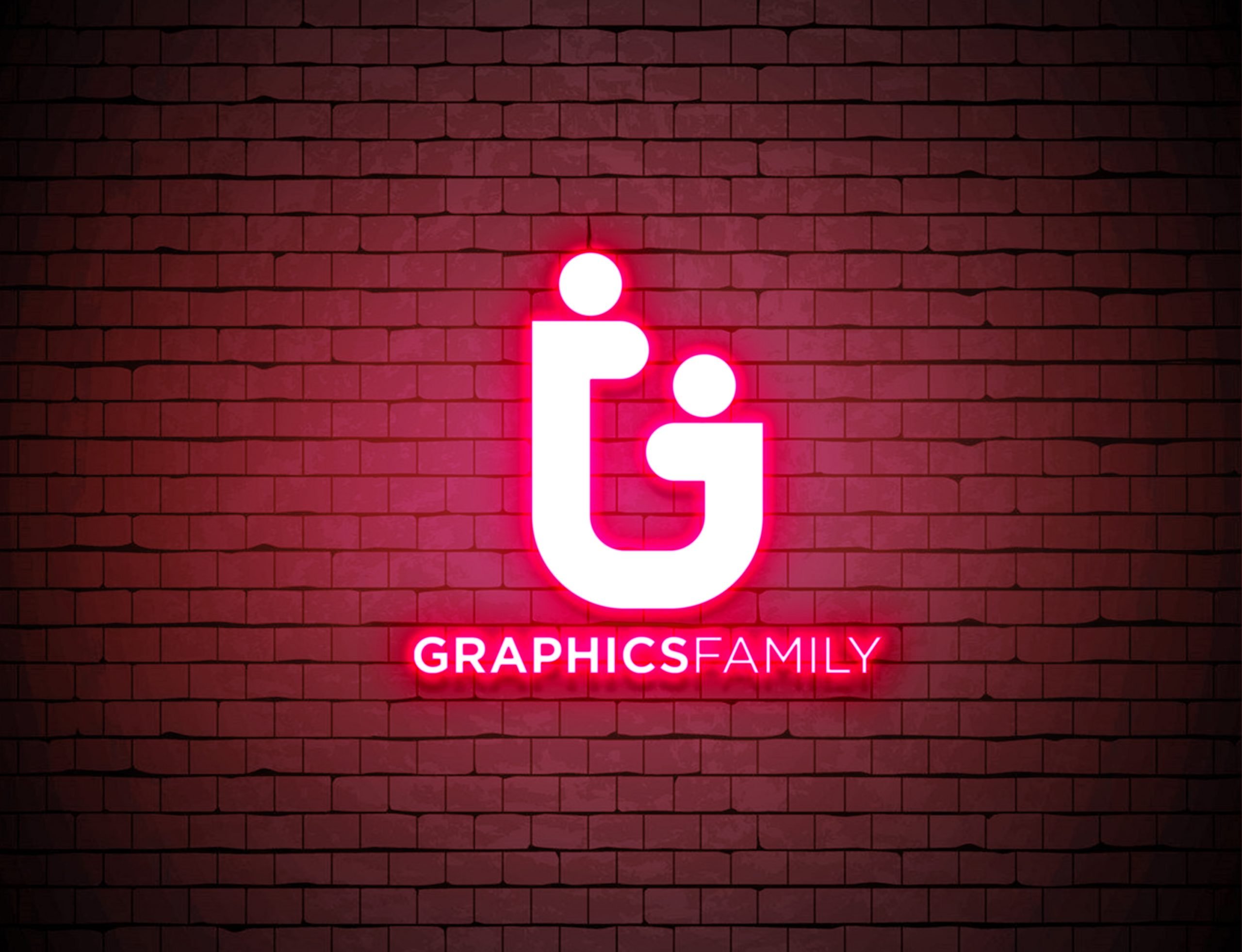 Free PSD Neon Lights Logo MockUp – GraphicsFamily