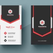 Vertical Corporate Business Card Template