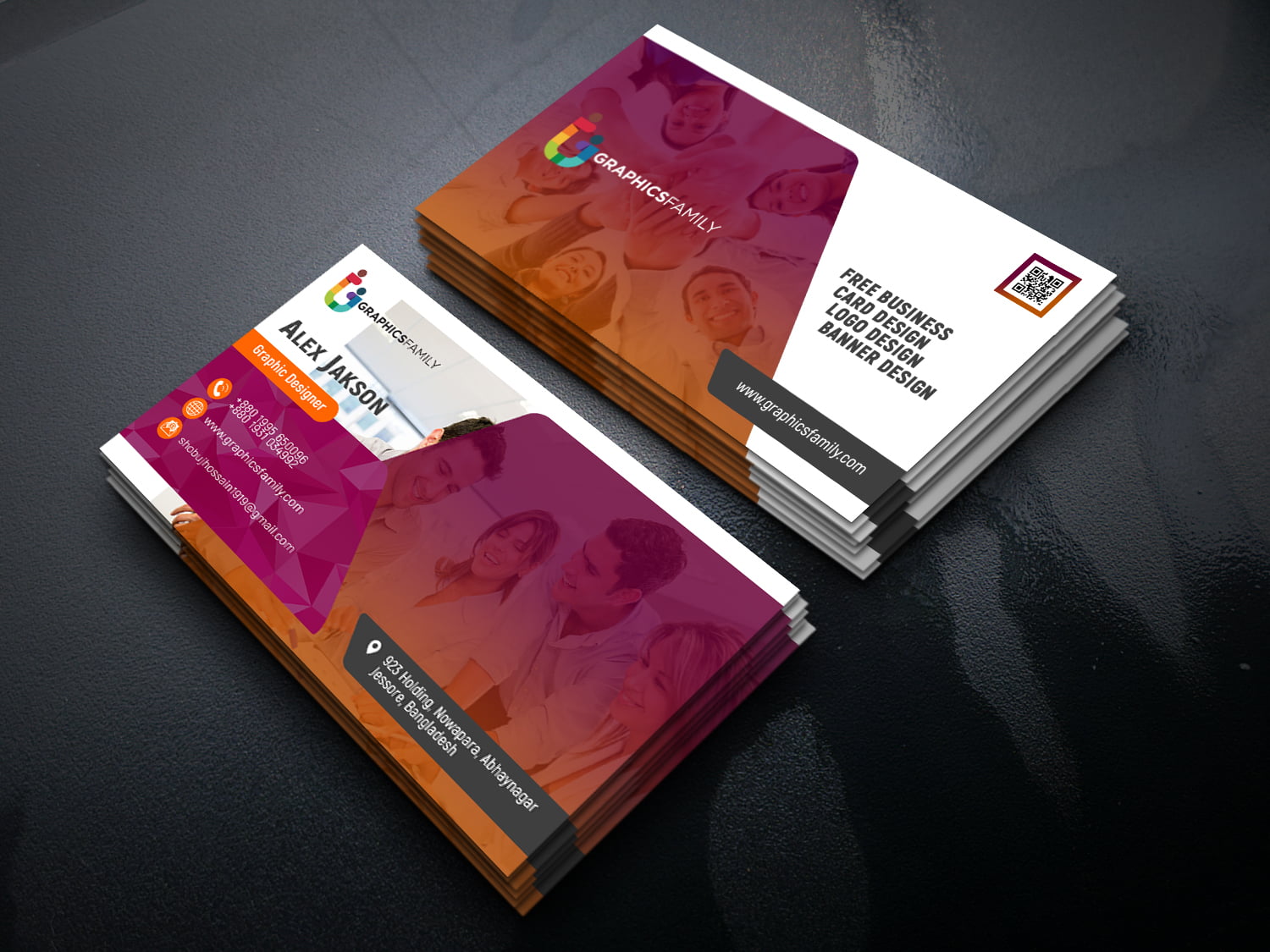 Web Design Studio Business Card Template GraphicsFamily
