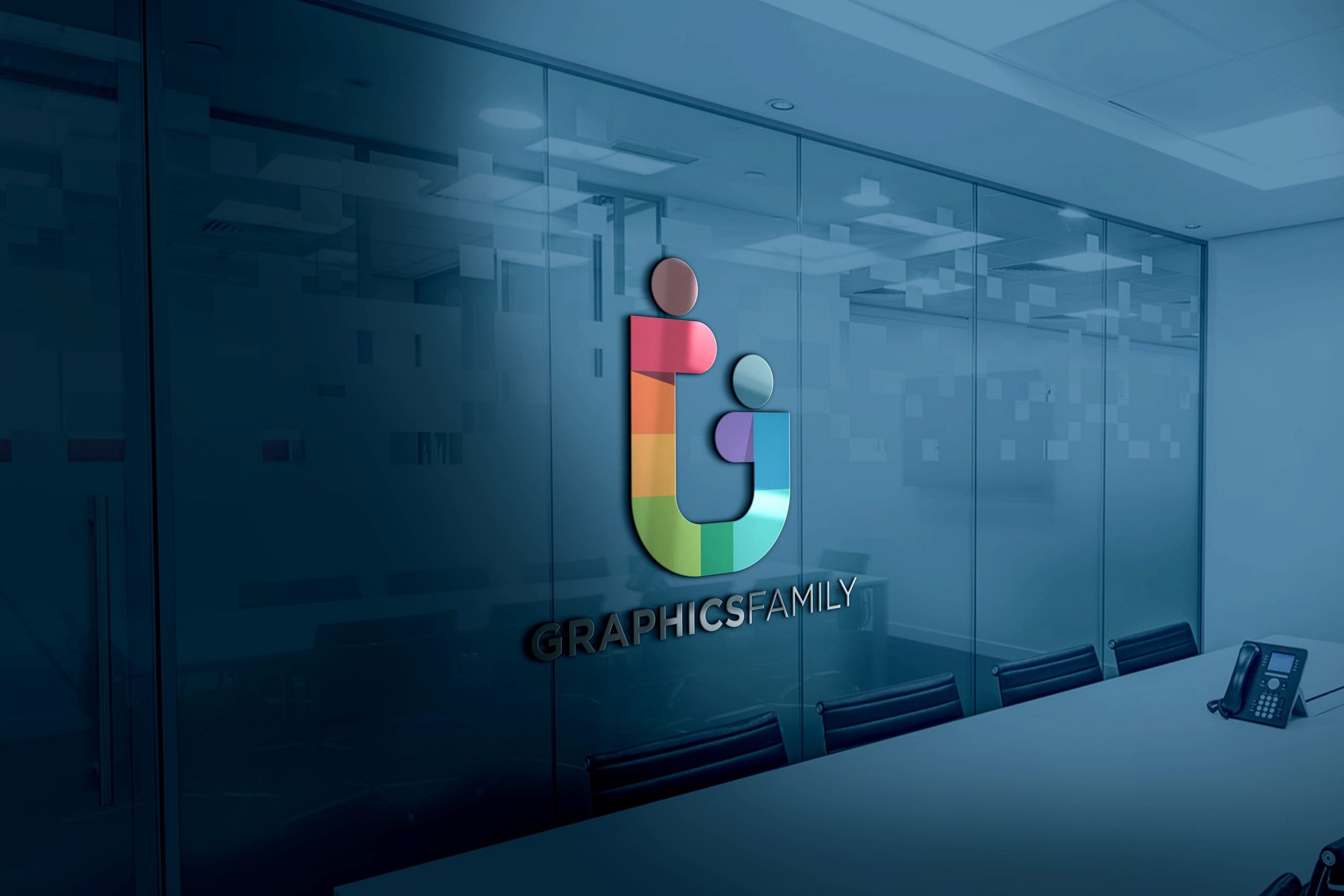 Free 3D Glass Window PSD Logo MockUp GraphicsFamily
