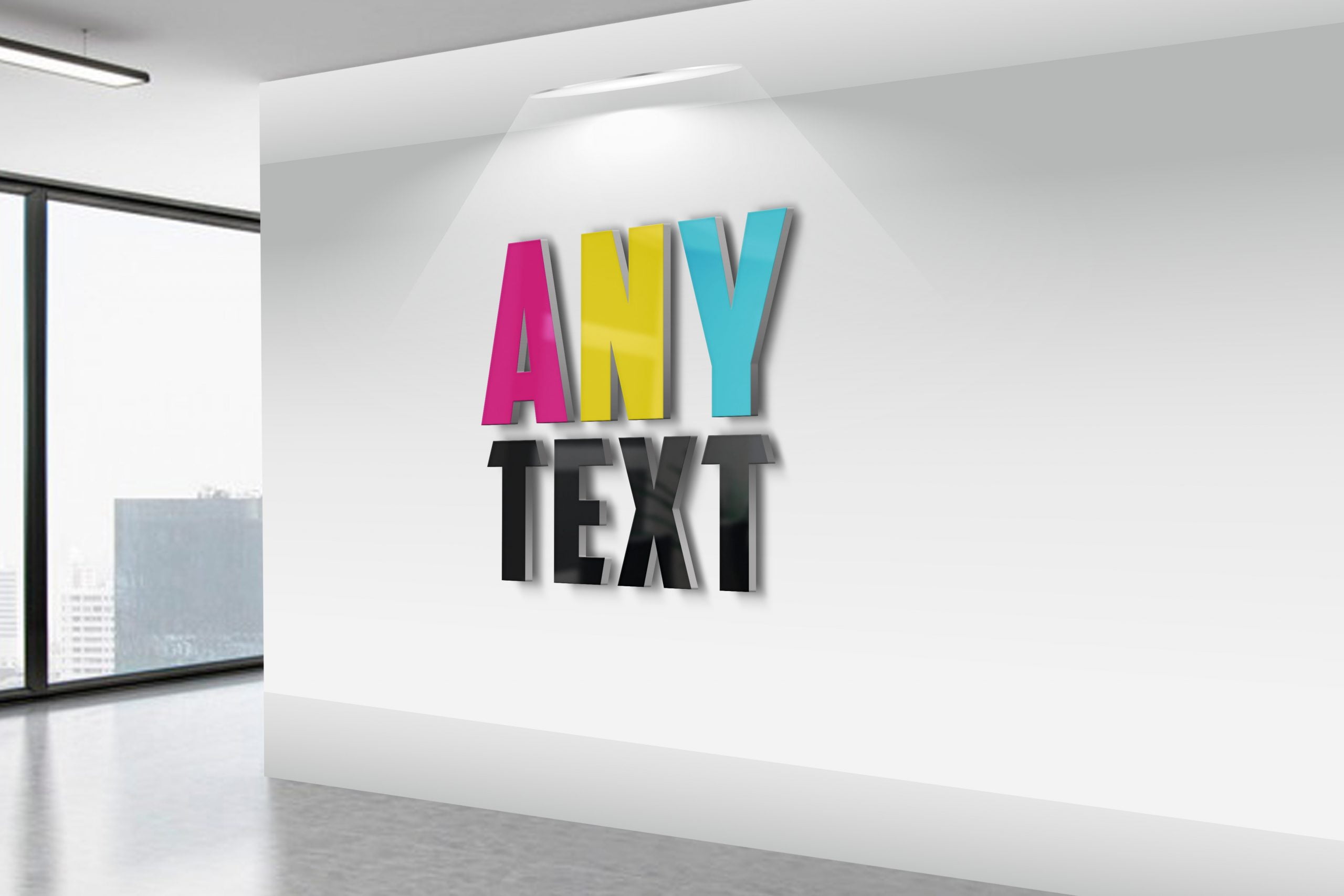 Download Free Realistic 3D Wall Logo MockUp - GraphicsFamily