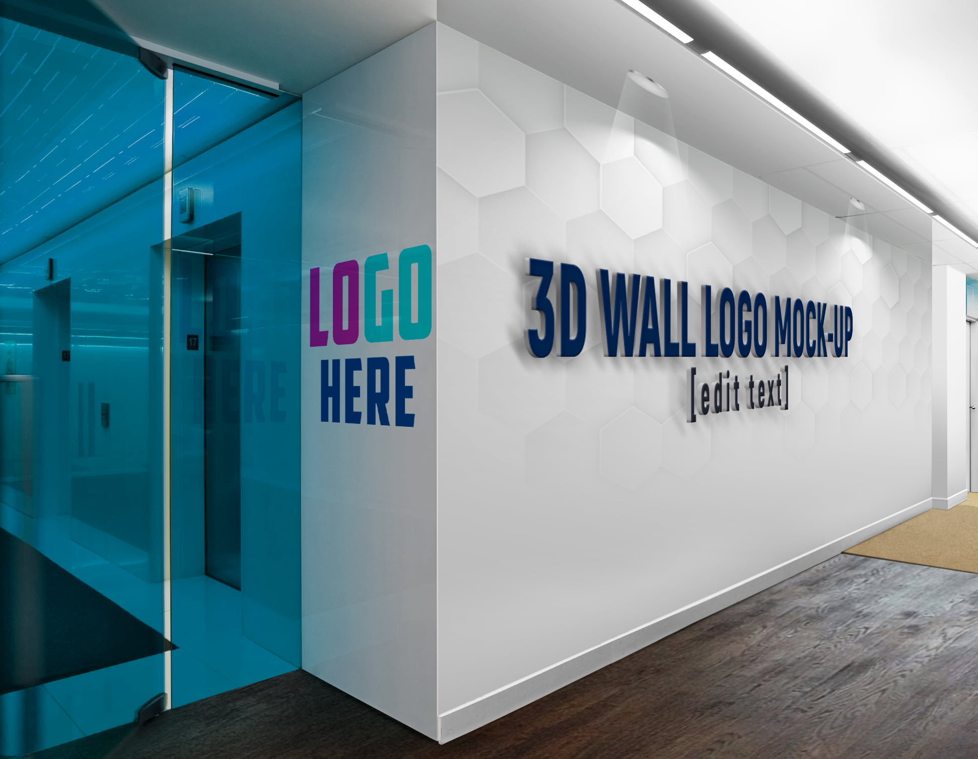 Logo-Wall-SpotLights-3D-Wall-Logo-&-Slogan-Mockup