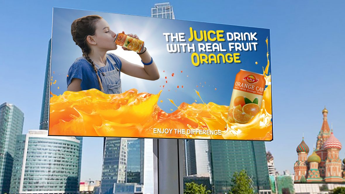 Orange Juice Advertising Billboard Template