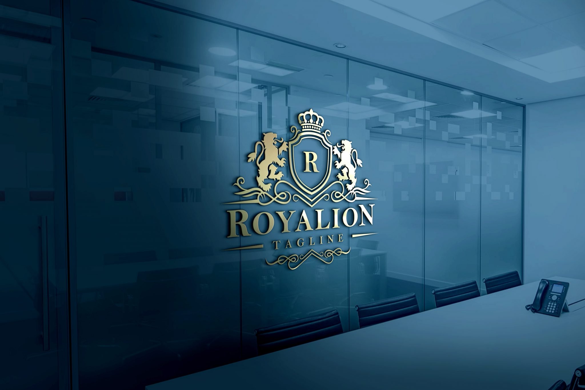 3d glass window logo fashion mockup free download