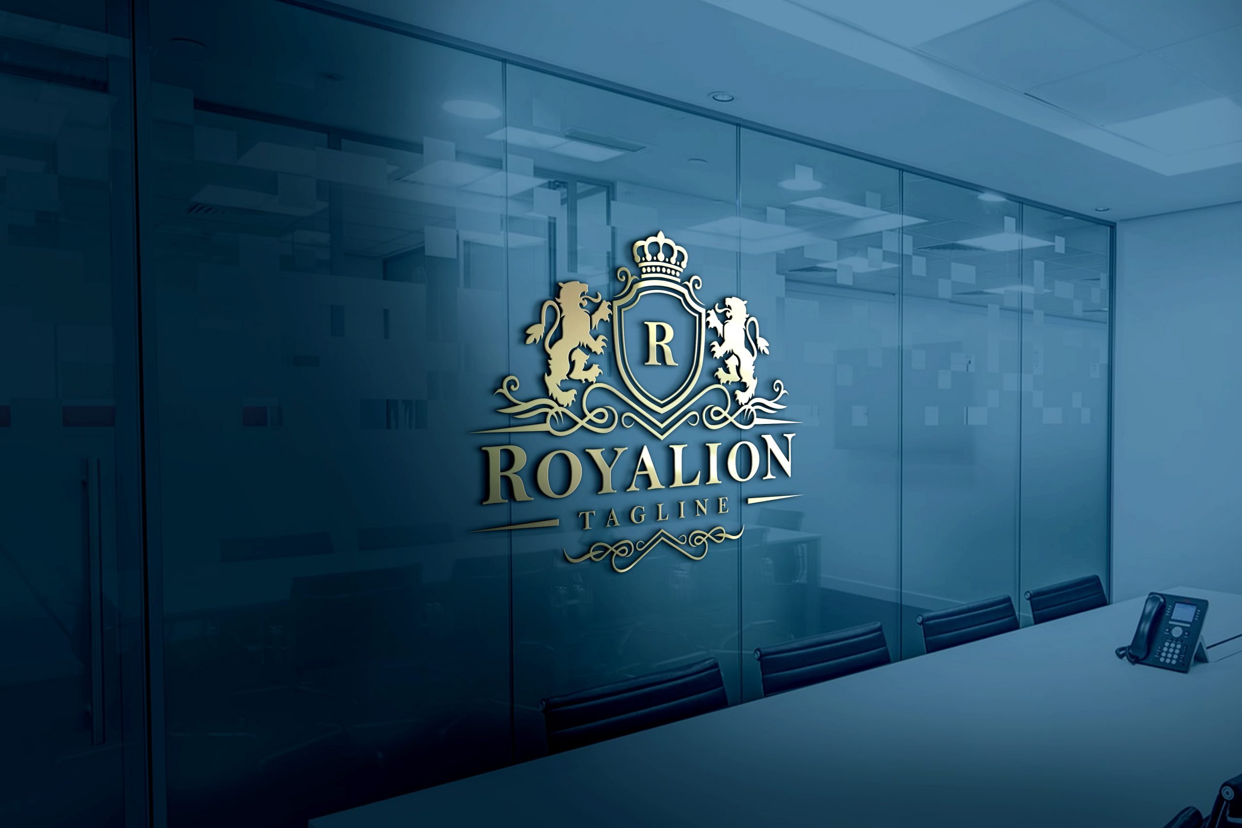 3d glass wall logo mockup psd free download