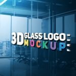 3D Glass Logo Mockup by GraphicsFamily.com