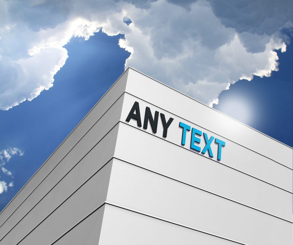 Any text free 3D Building Logo Mockup