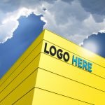 Free 3D Building Logo Mockup