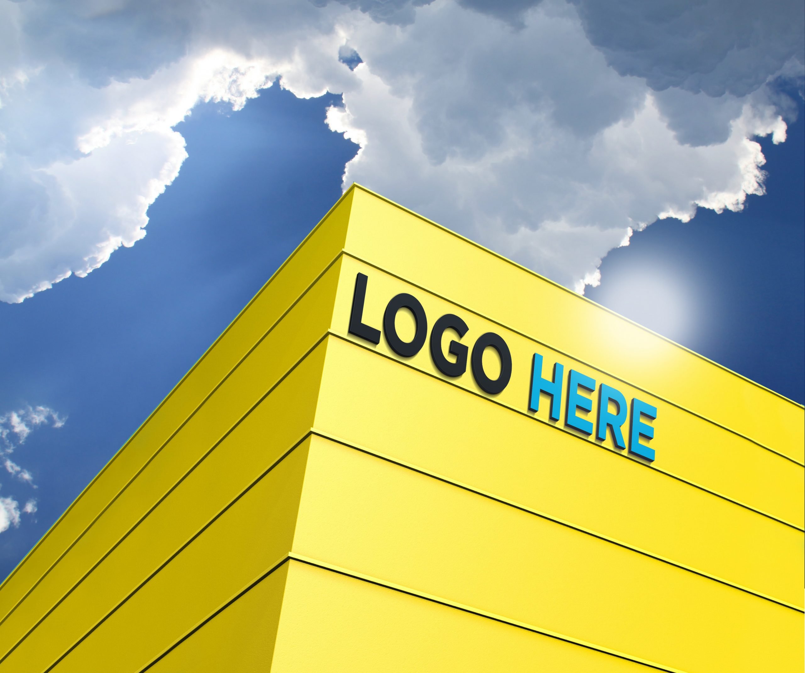 Download Free 3D Building Logo Mockup - GraphicsFamily