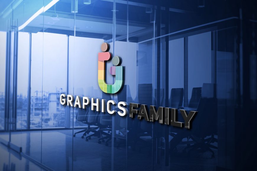 3D Glass Logo Mockup - GraphicsFamily