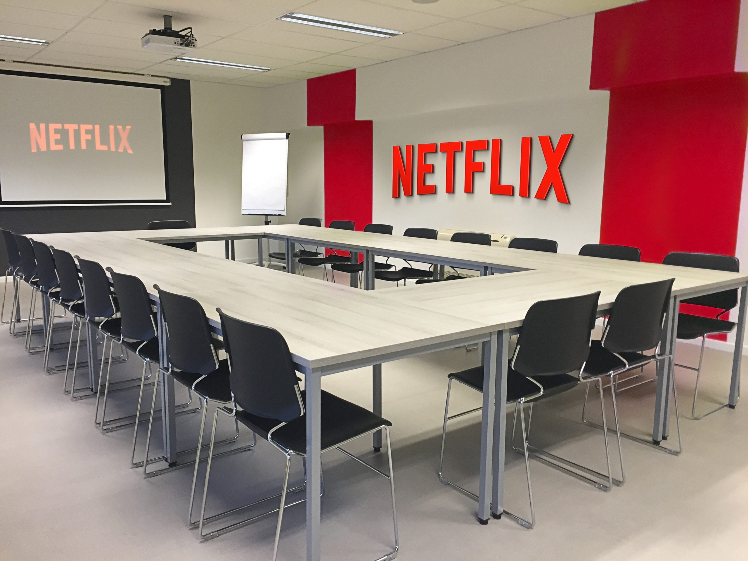 Netflix Logo Office Meeting Room Logo Mockup