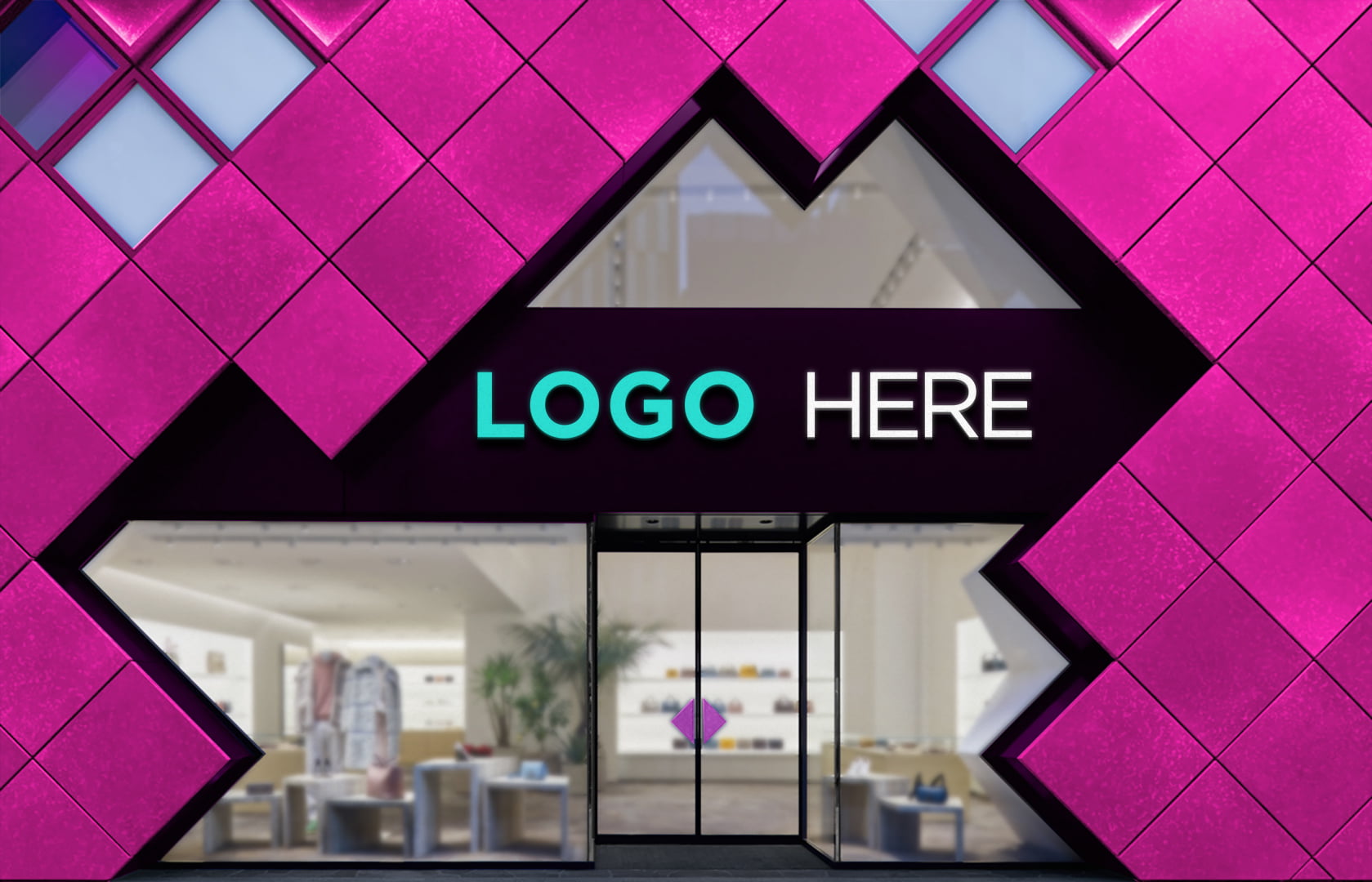 Shopfront Logo Mockup by GraphicsFamily.com