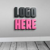 3D Free Photoshop Logo Mockup