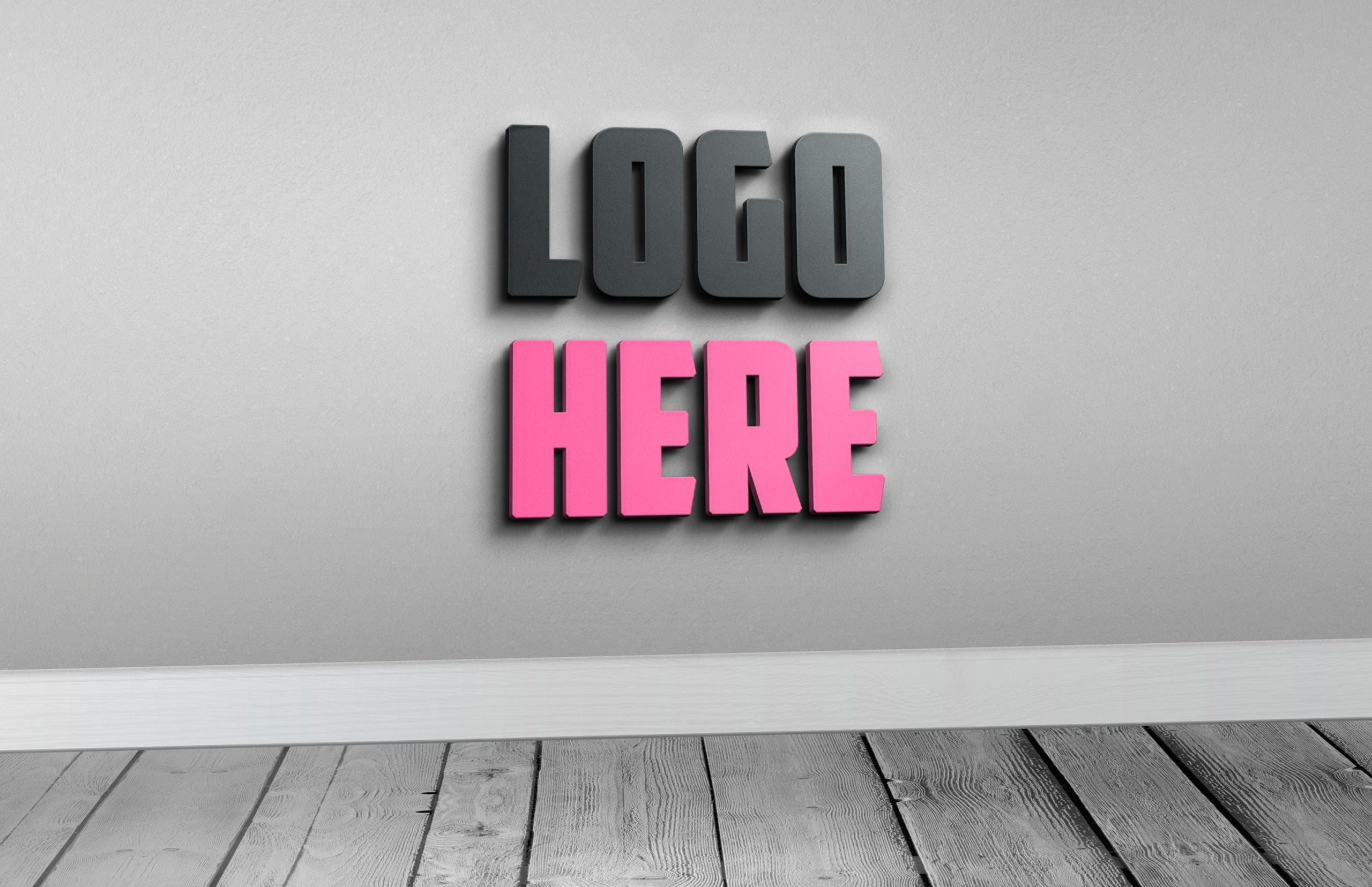 Download 3D Free Photoshop Logo Mockup - GraphicsFamily