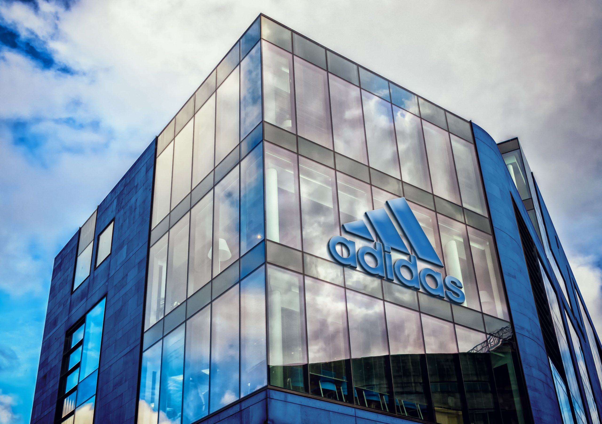 Adidas Free Realistic Building 3D Logo Sign Mockup