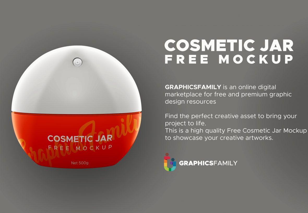 Free Cosmetic Jar Mockup by GraphicsFamily