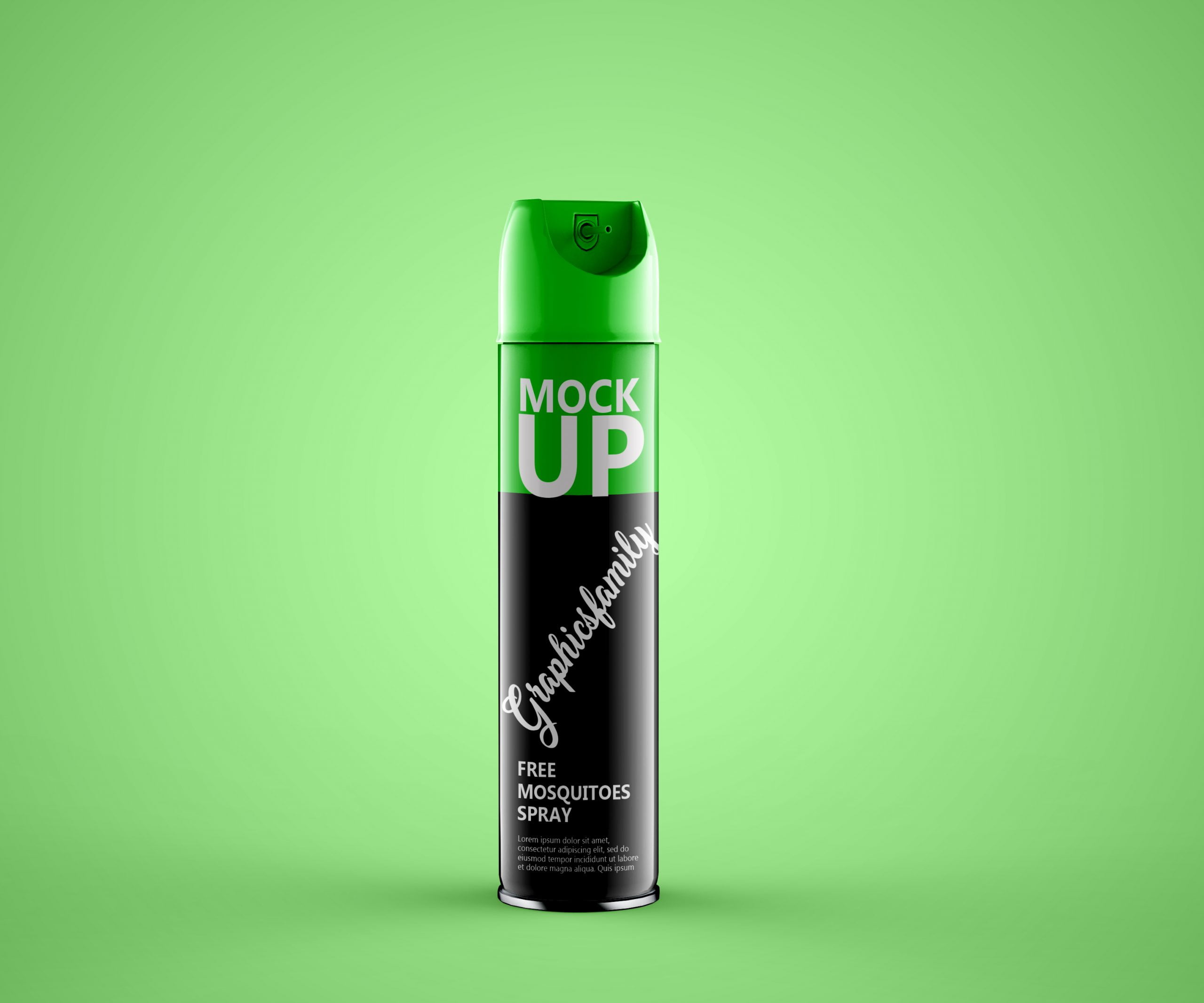 Free Mosquitoes Spray Mockup - GraphicsFamily