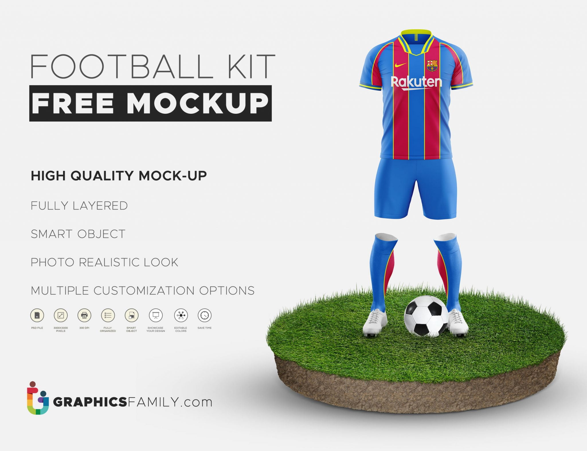 Download Free Football Kit Mockup Template - GraphicsFamily