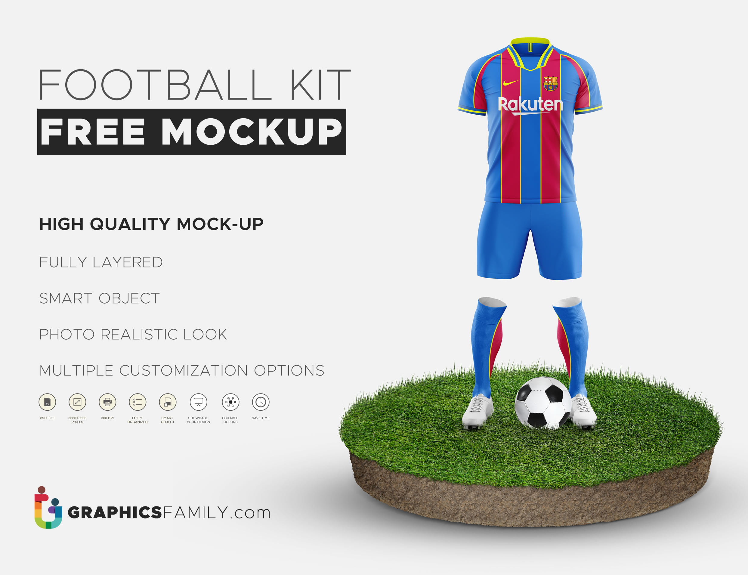 Action Full Kit Football/Soccer Jersey Template Mock-Up - Template FC