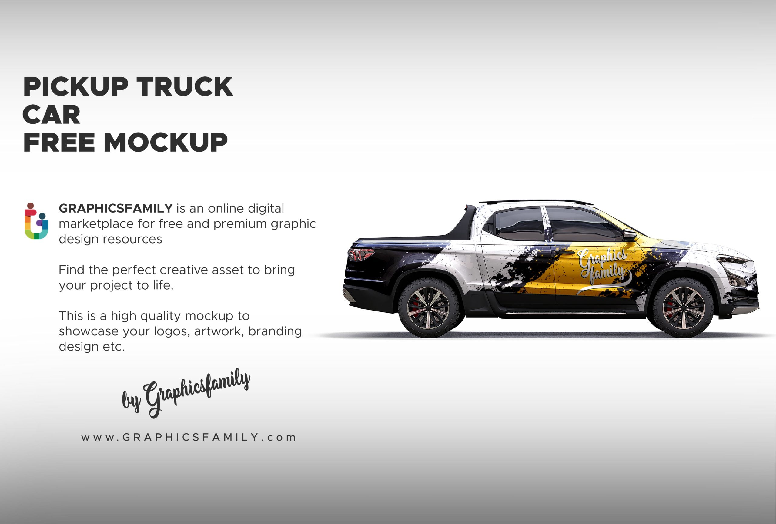 Download Free Pickup Truck Mockup Graphicsfamily