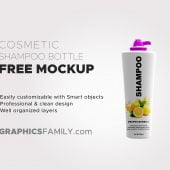 Free Shampoo Cosmetic Bottle Mockup