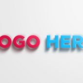 3D Logo Mockup With Realistic Shadow