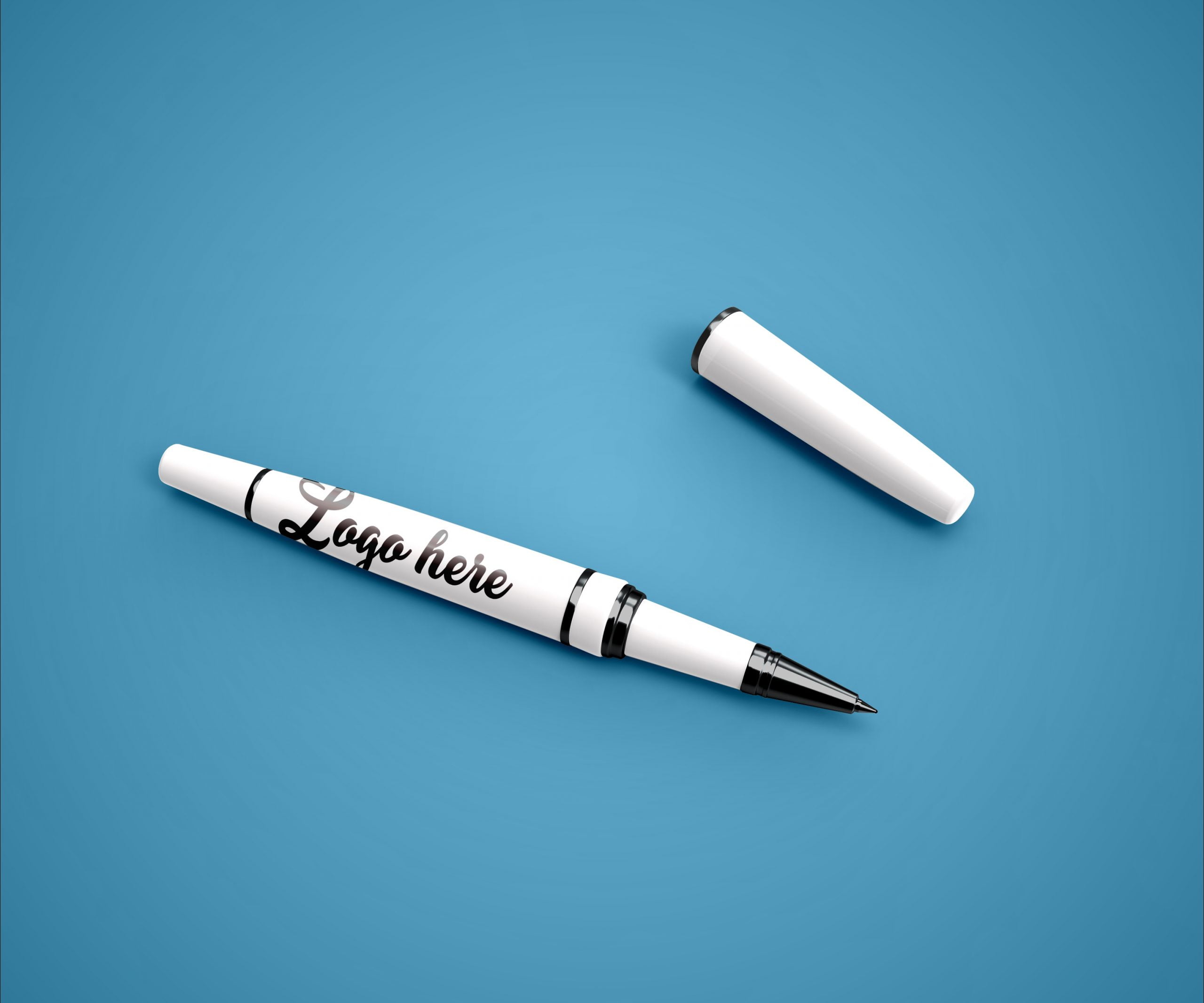 Free Pen Photoshop Mockup by GraphicsFamily