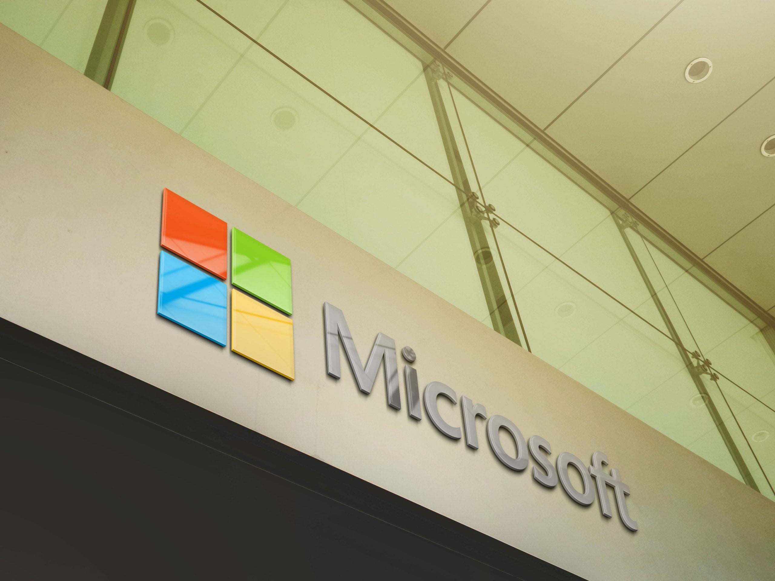 Microsoft Company Branding Logo Mockup