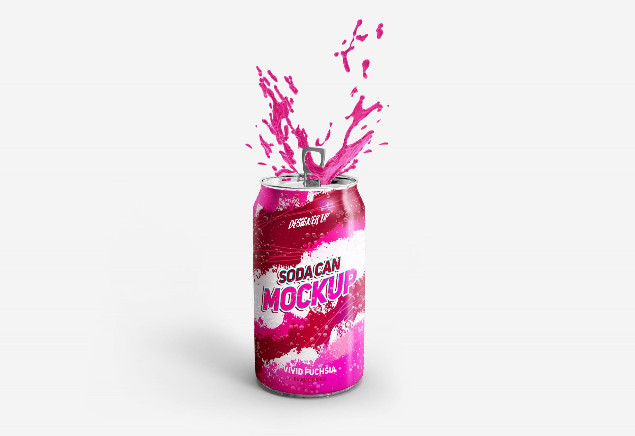 Pink Free Soda Can Mockup
